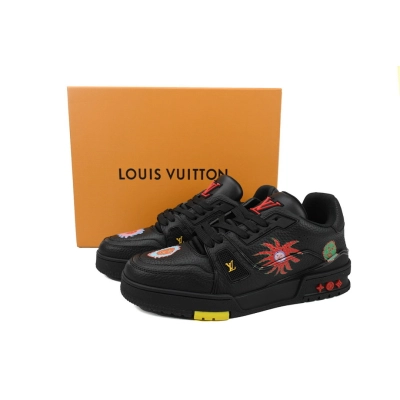 FC God Batch LOUIS VUITTON Trainer Black Yayoi Kusama x 02