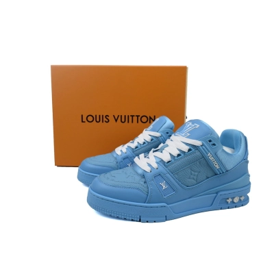 FC God Batch LOUIS VUITTON Trainer Blue Leather 02