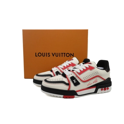 FC God Batch LOUIS VUITTON Trainer Full Leather Black White 02