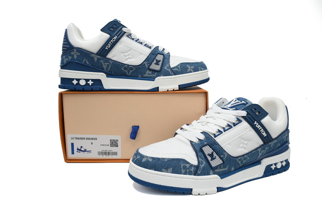 FC God Batch LOUIS VUITTON Trainer Blue Denim Patchworke