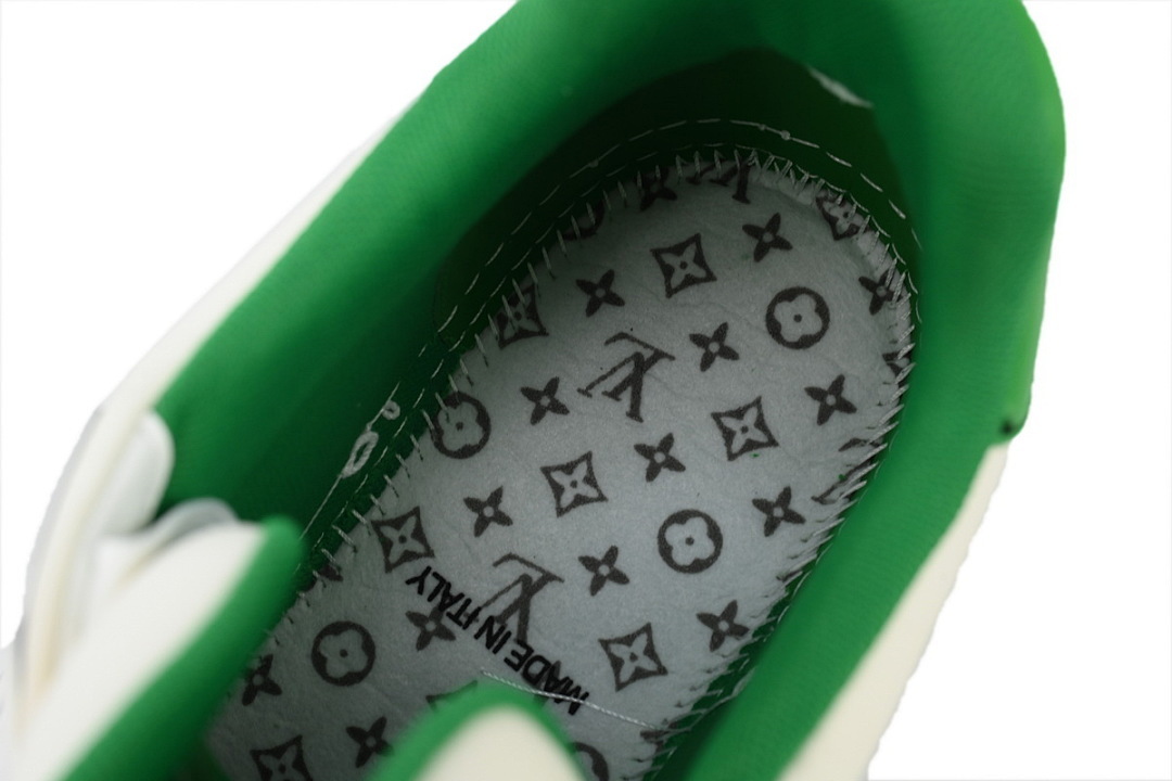 FC God Batch LOUIS VUITTON Trainer Full Leather White Green