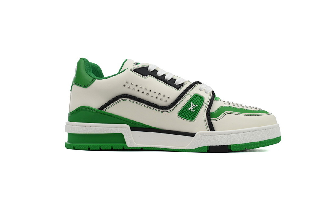 FC God Batch LOUIS VUITTON Trainer Full Leather White Green