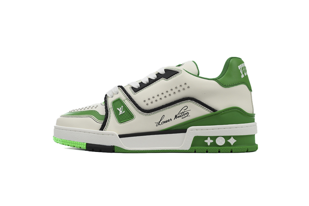 FC God Batch LOUIS VUITTON Trainer Full Leather White Green