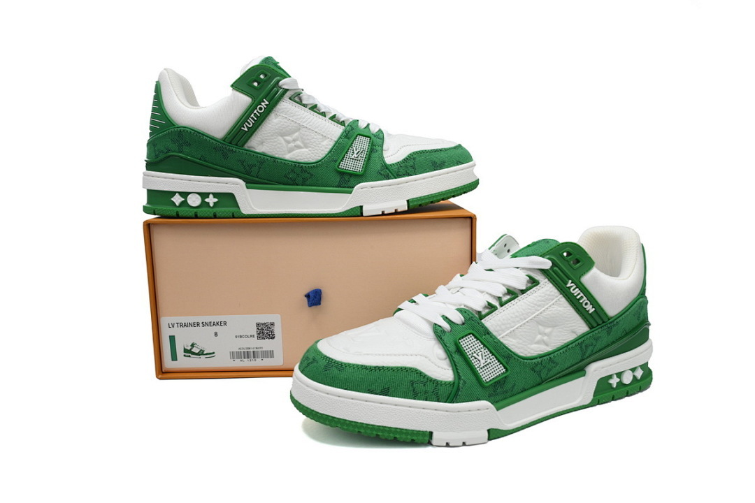 FC God Batch LOUIS VUITTON Trainer Green Denim Patchworke