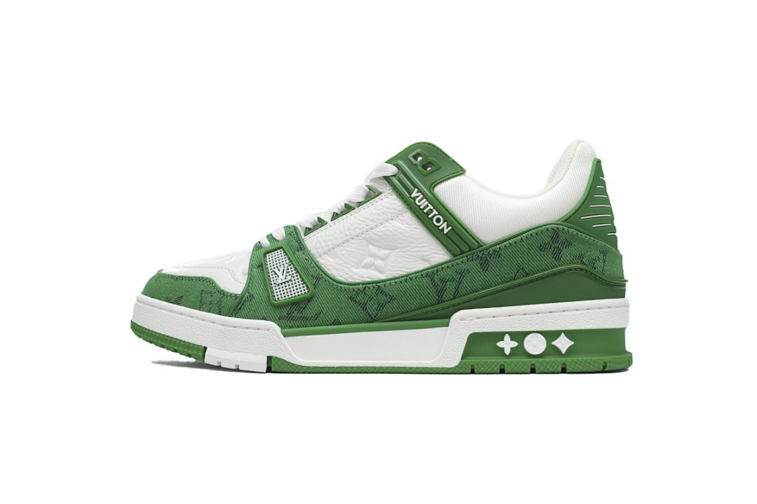 FC God Batch LOUIS VUITTON Trainer Green Denim Patchworke
