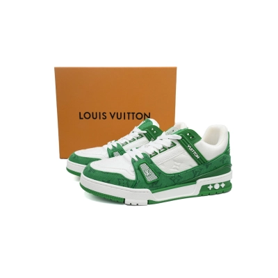 FC God Batch LOUIS VUITTON Trainer Green Denim Patchworke 02