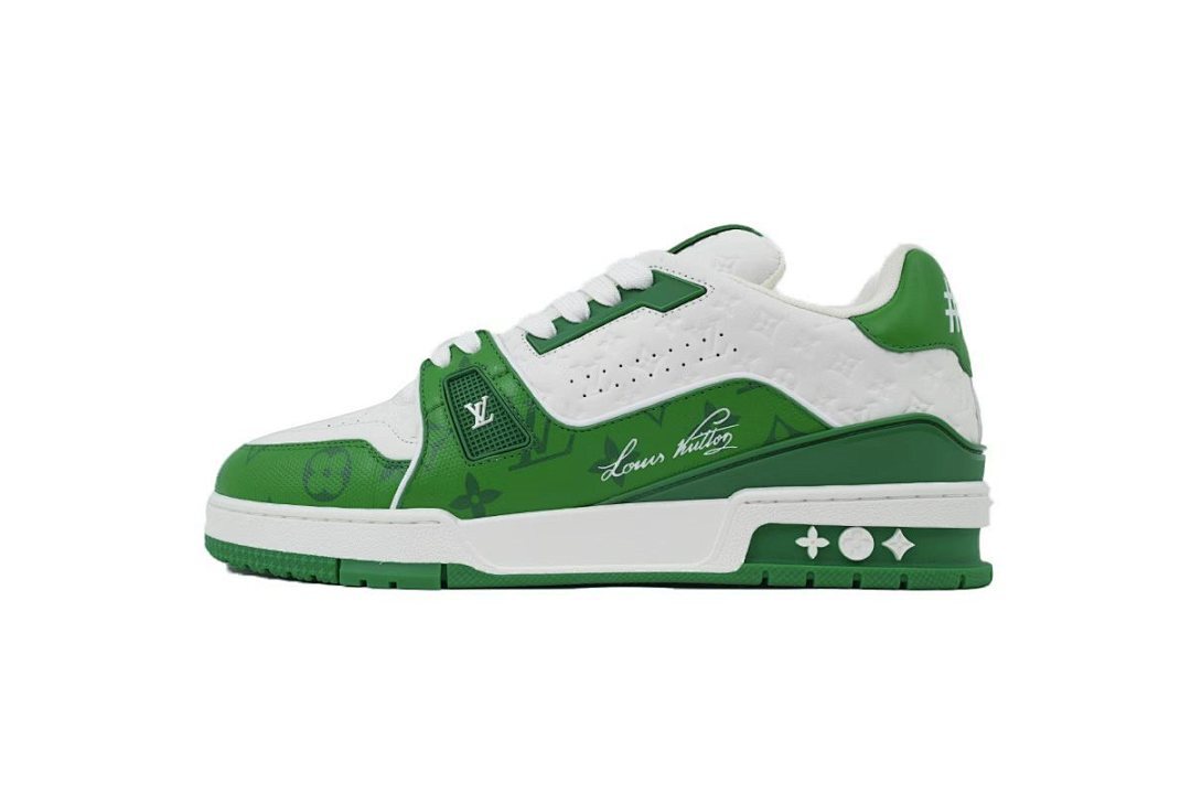 FC God Batch  Louis Vuitton Trainer Embossed White Green
