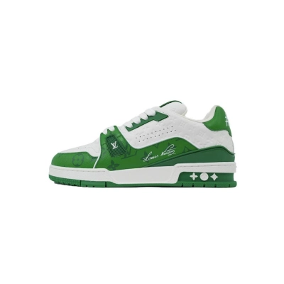 FC God Batch  Louis Vuitton Trainer Embossed White Green 01