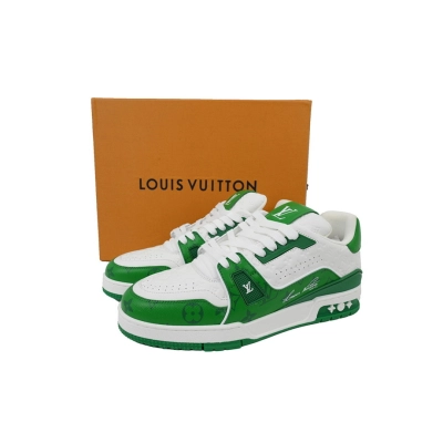 FC God Batch  Louis Vuitton Trainer Embossed White Green 02