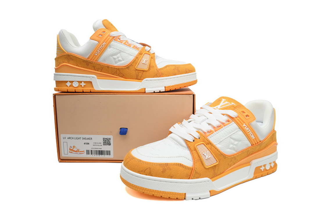 FC God Batch LOUIS VUITTON Trainer Yellow Denim Patchworke