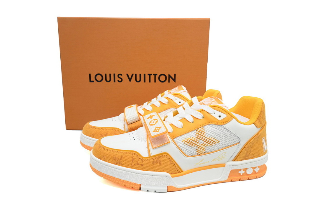 FC God Batch LOUIS VUITTON Trainer Yellow Denim Velcro Mesh