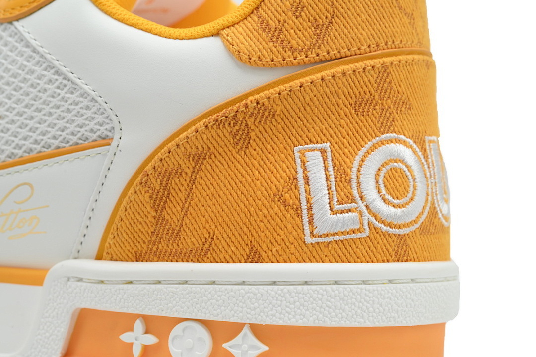 FC God Batch LOUIS VUITTON Trainer Yellow Denim Velcro Mesh