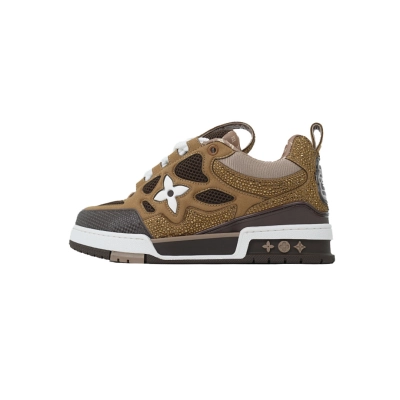 FC God Batch LOUIS VUITTON Skate White Brown Diamond Surface 01