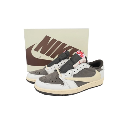 FC God Batch Travis Scott x Air Jordan 1 Low White Brown Barb DM7866-162  02