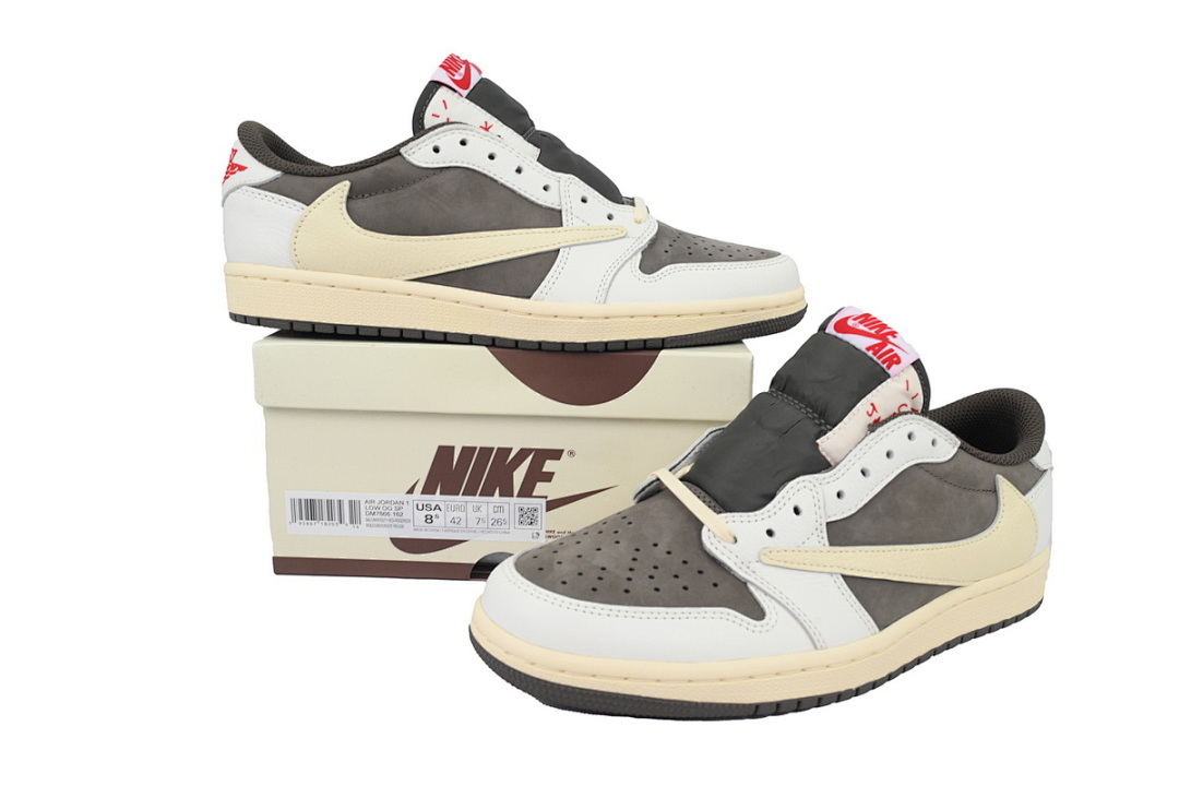 FC God Batch Travis Scott x Air Jordan 1 Low White Brown Barb DM7866-162 