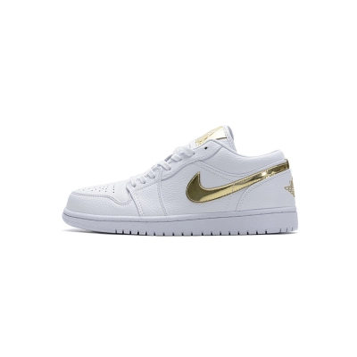  Air Jordan 1 Low White Metallic Gold CZ4776-100 01
