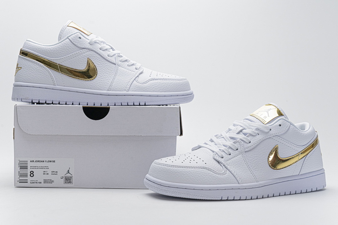  Air Jordan 1 Low White Metallic Gold CZ4776-100