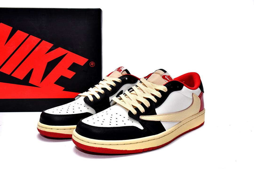 Travis Scott x Air Jordan 1 Low Black Red  DM7866-166 