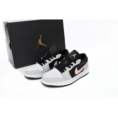  Air Jordan 1 Low White And Black Powder 553558-062 02