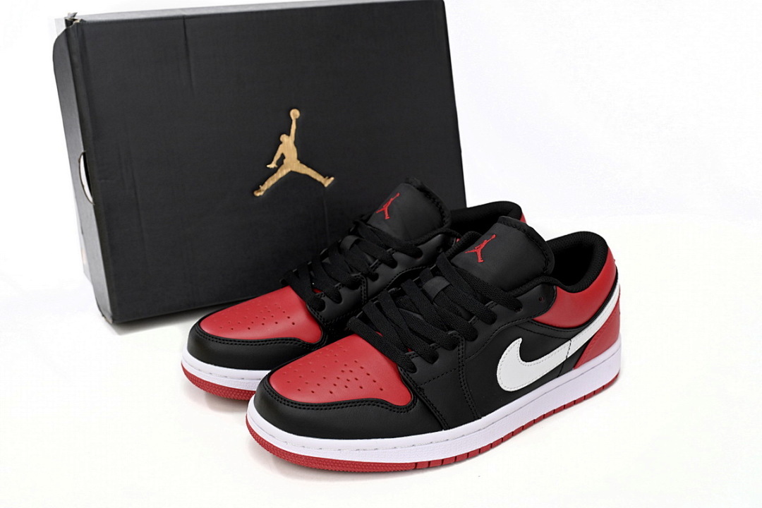  Air Jordan 1 Low Retro Black Red 553558-066
