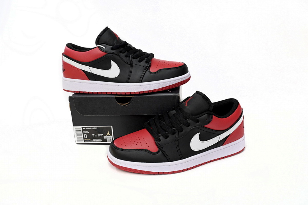  Air Jordan 1 Low Retro Black Red 553558-066