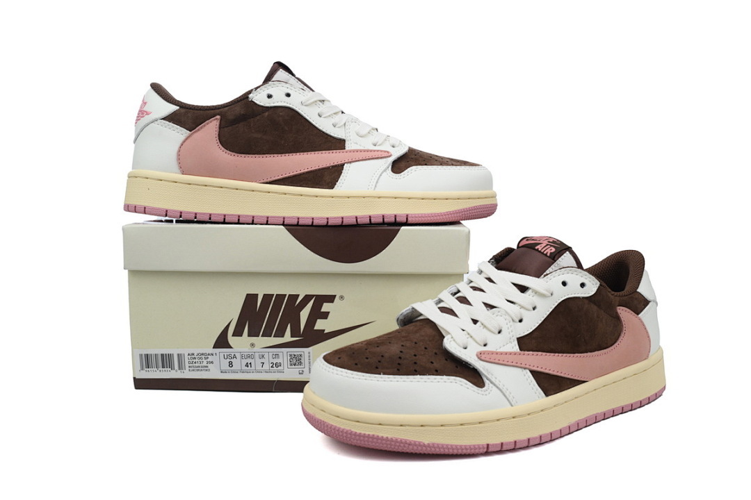 FC God Travis Scott x Air Jordan 1 Low OG SP Dark Pony Pink DZ4137-206 
