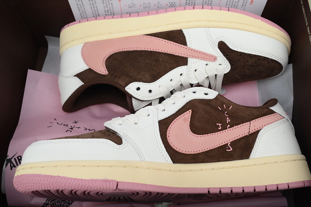FC God Travis Scott x Air Jordan 1 Low OG SP Dark Pony Pink DZ4137-206 