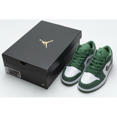 Air Jordan 1 Low “Lucky Green”Black Green Toes 553558-065  02