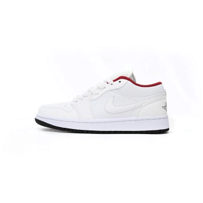  Air Jordan 1 Low All-white Red 553560-164 01
