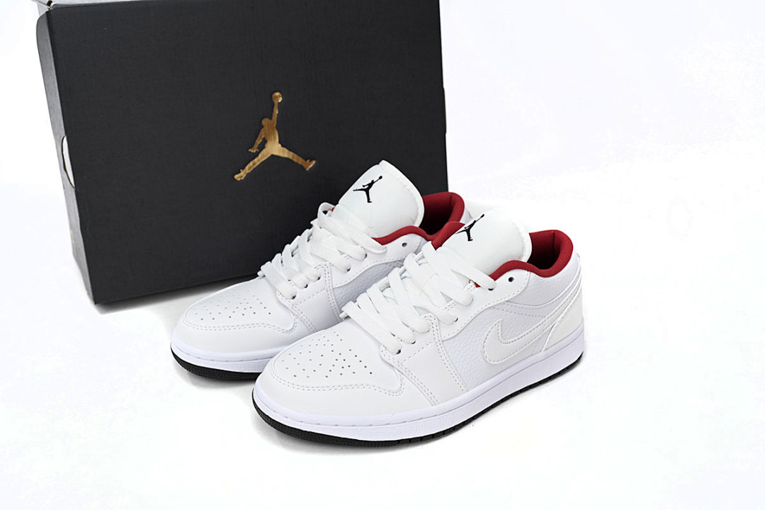 Air Jordan 1 Low All-white Red 553560-164