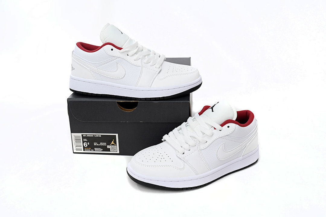  Air Jordan 1 Low All-white Red 553560-164