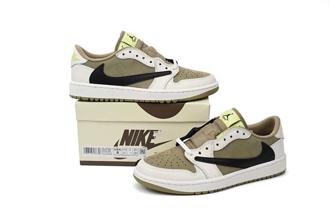 FC God Batch Travis Scott x Air Jordan 1 Low Black White Green  FZ3124-200 