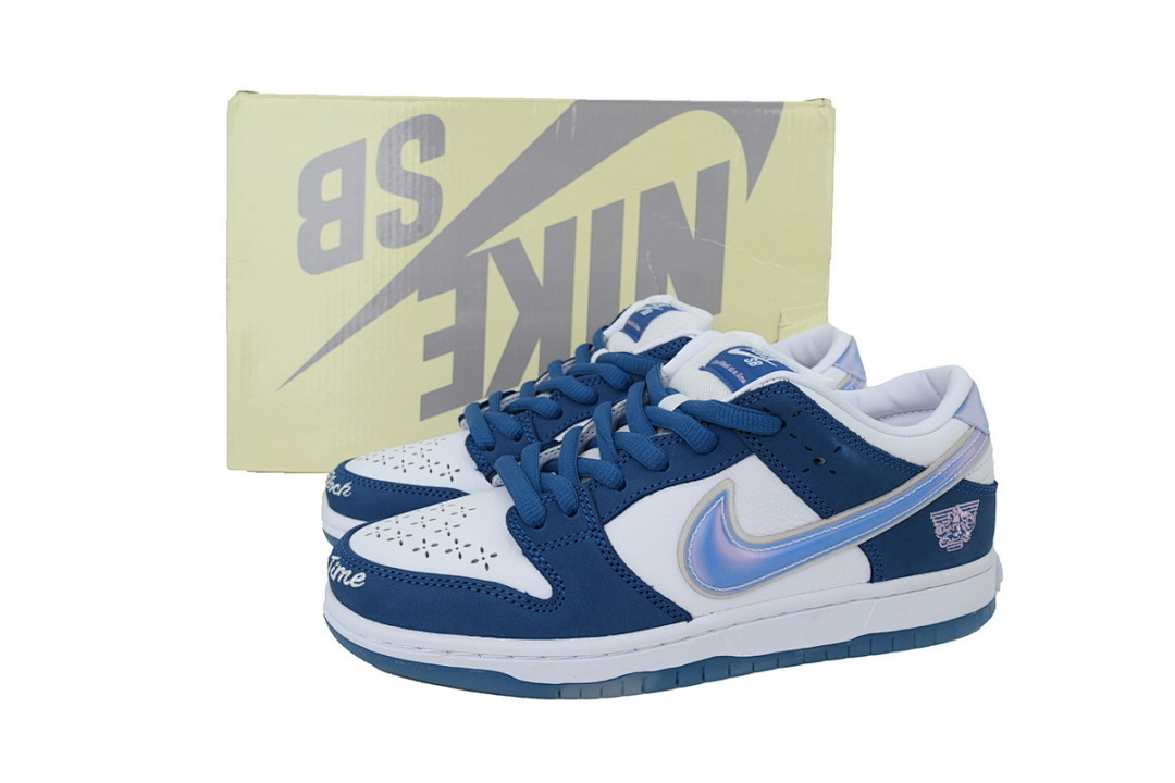 FC God Batch  Born x Raised x Nike SB Dunk Low Blue White FN7819-400 