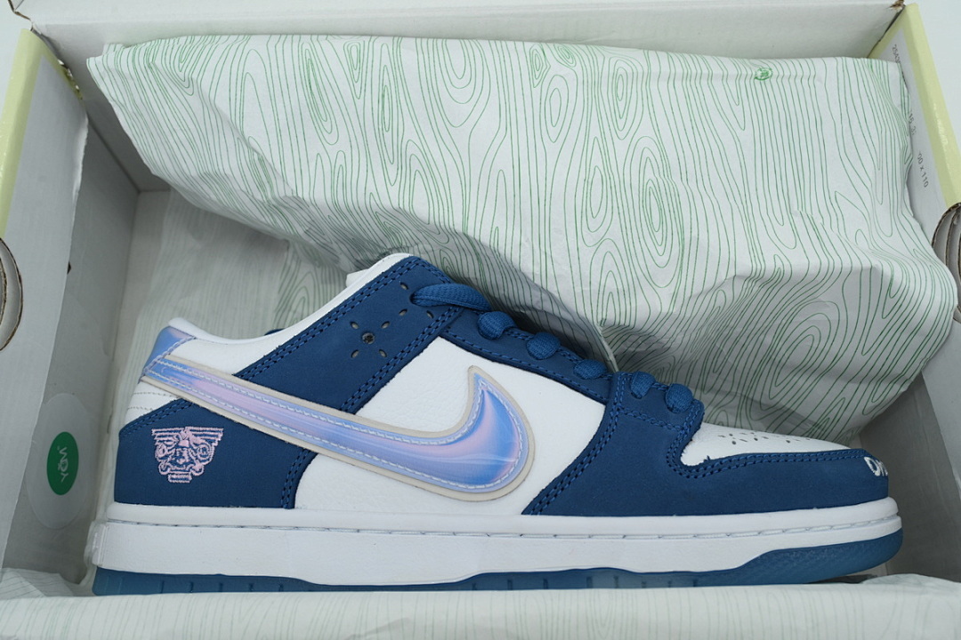FC God Batch  Born x Raised x Nike SB Dunk Low Blue White FN7819-400 