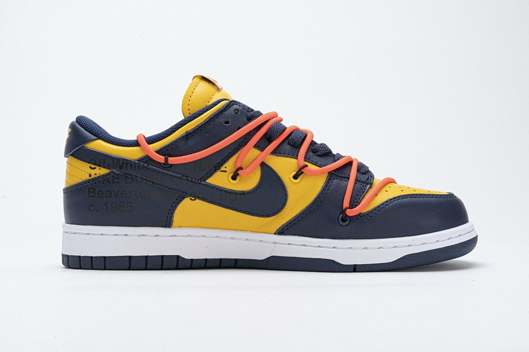 LJR Batch Nike Dunk Low Off-White University Gold Midnight Navy CT0856-700