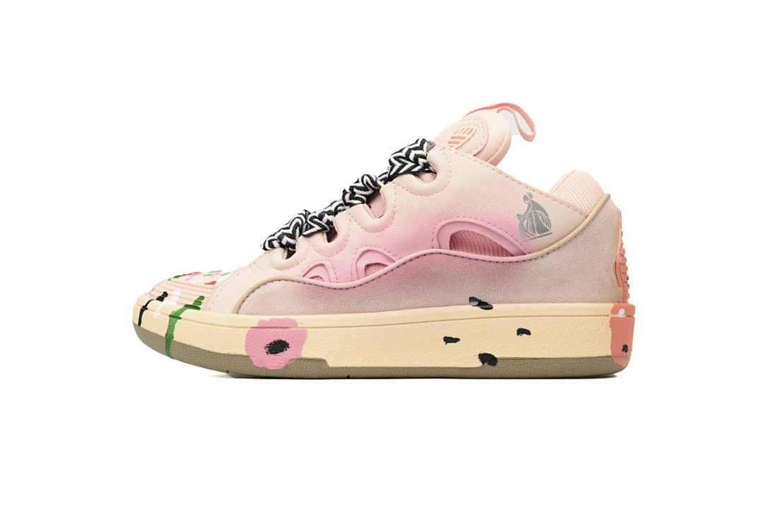 Lanvin Curb Leather Sneaker White Black