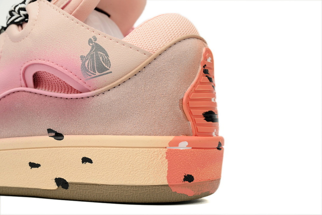 Lanvin Curb Leather Sneaker White Black