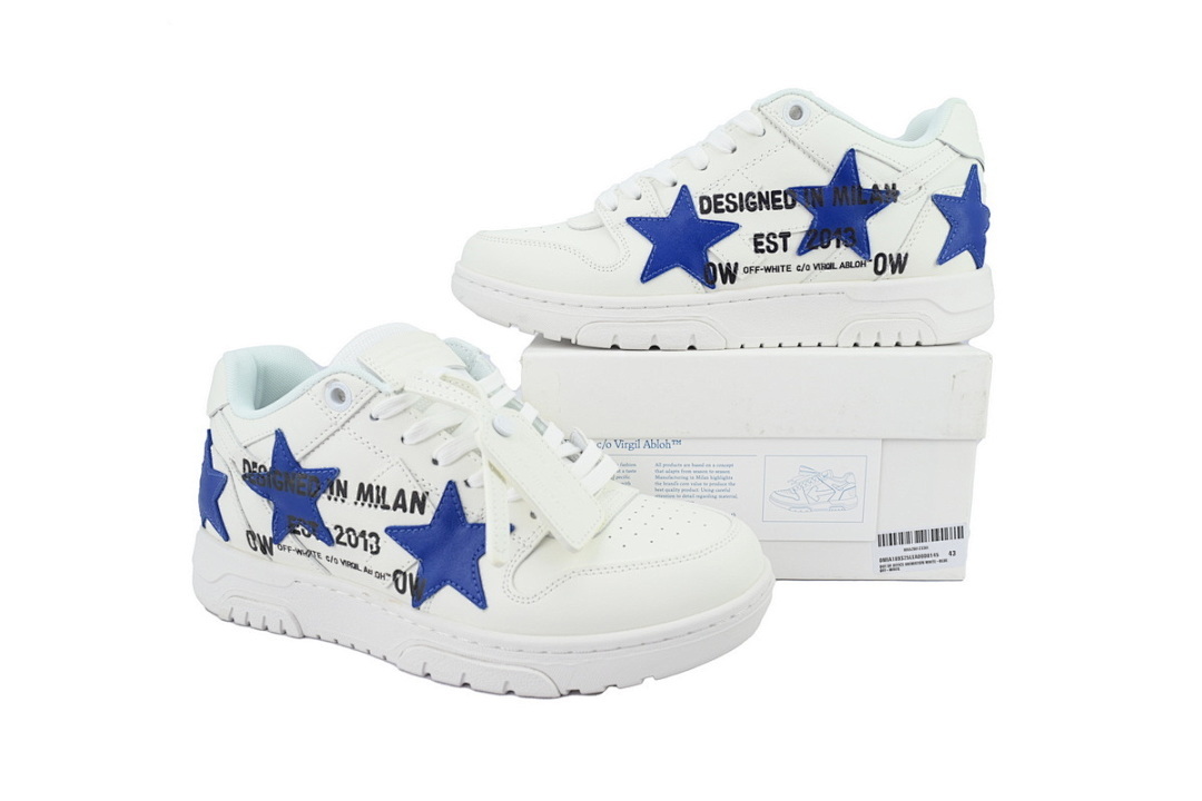 FC God Batch  OFF-WHITE Out Of White White and Blue Five Stars OMIA189S 25LEA00D 0145