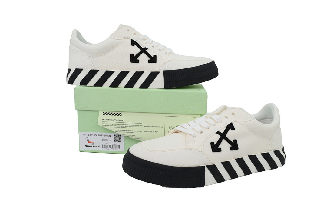 FC God Batch  Off-White Vulc Sneaker 'White Black OMIA085C99 LEA001 0110 