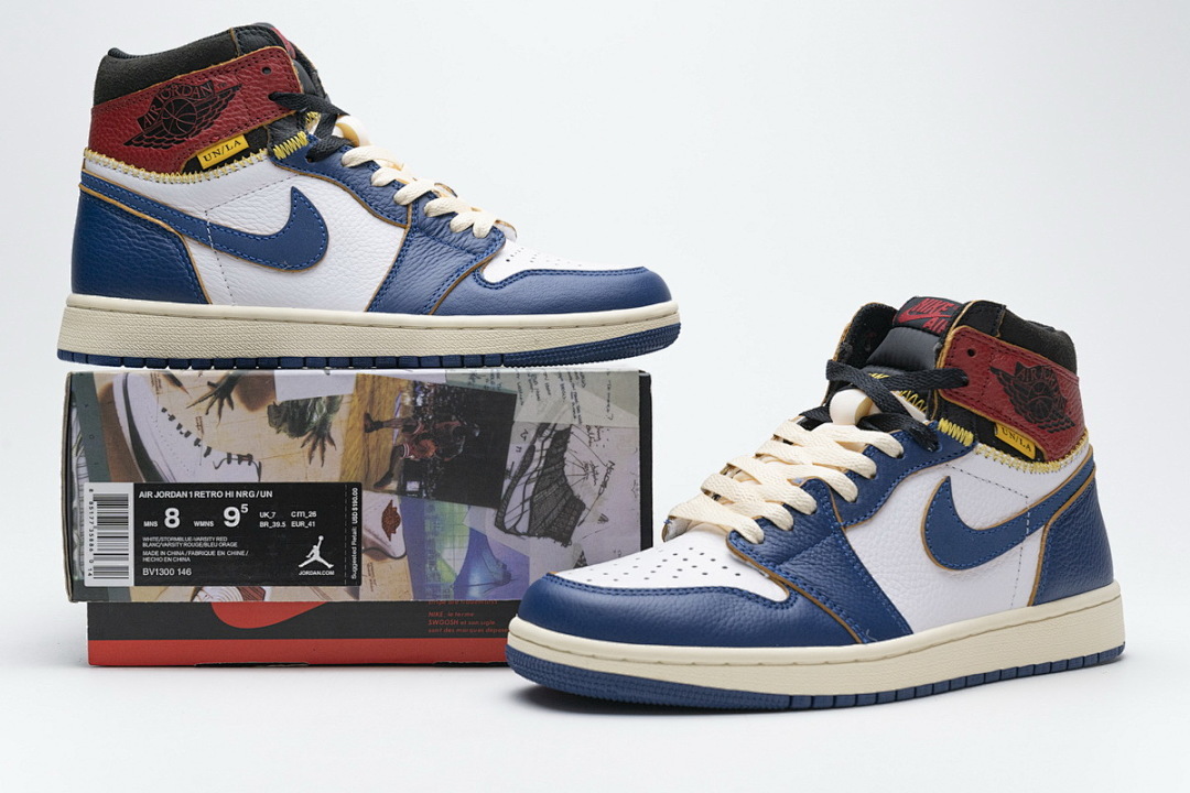 FC God Batch OFF WHITE X Air Jordan 1 Retro High Union Los Angeles Blue Toe BV1300-146 