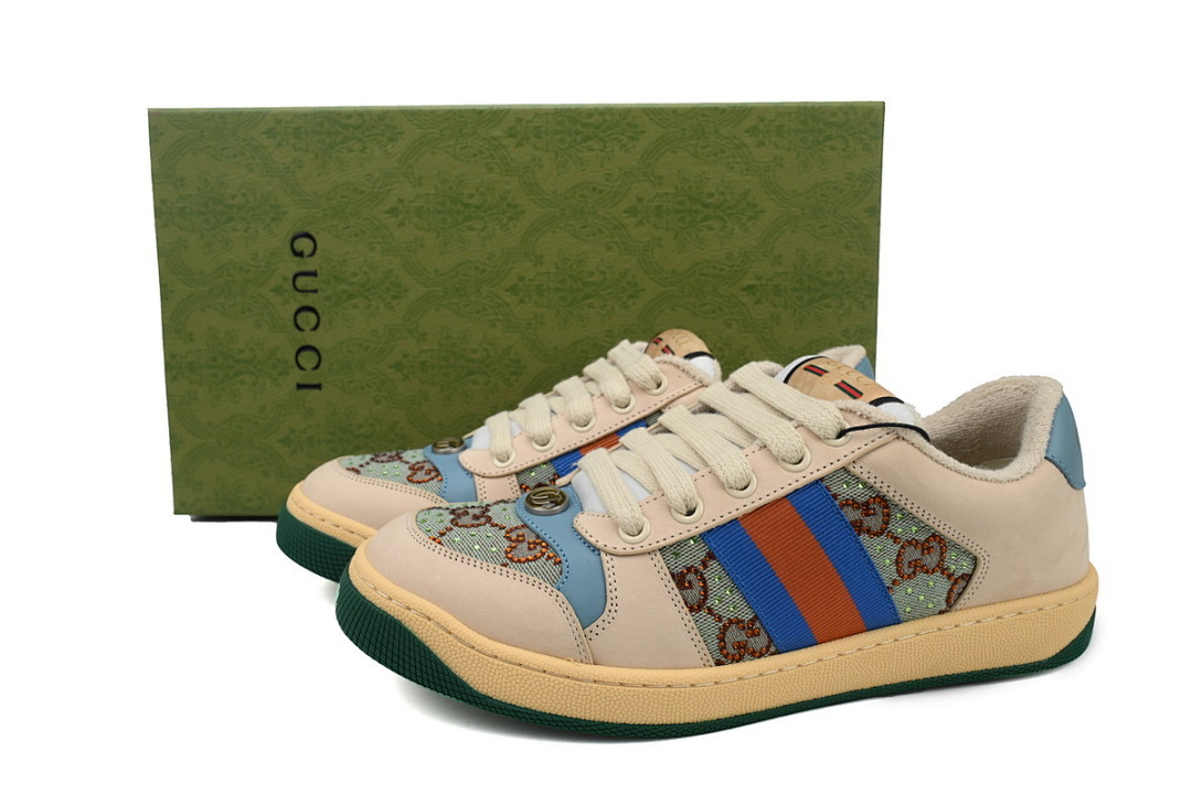 FC God Batch Gucci Screener Crystal GG Monogram Low-Top 