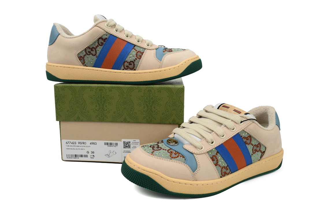 FC God Batch Gucci Screener Crystal GG Monogram Low-Top 