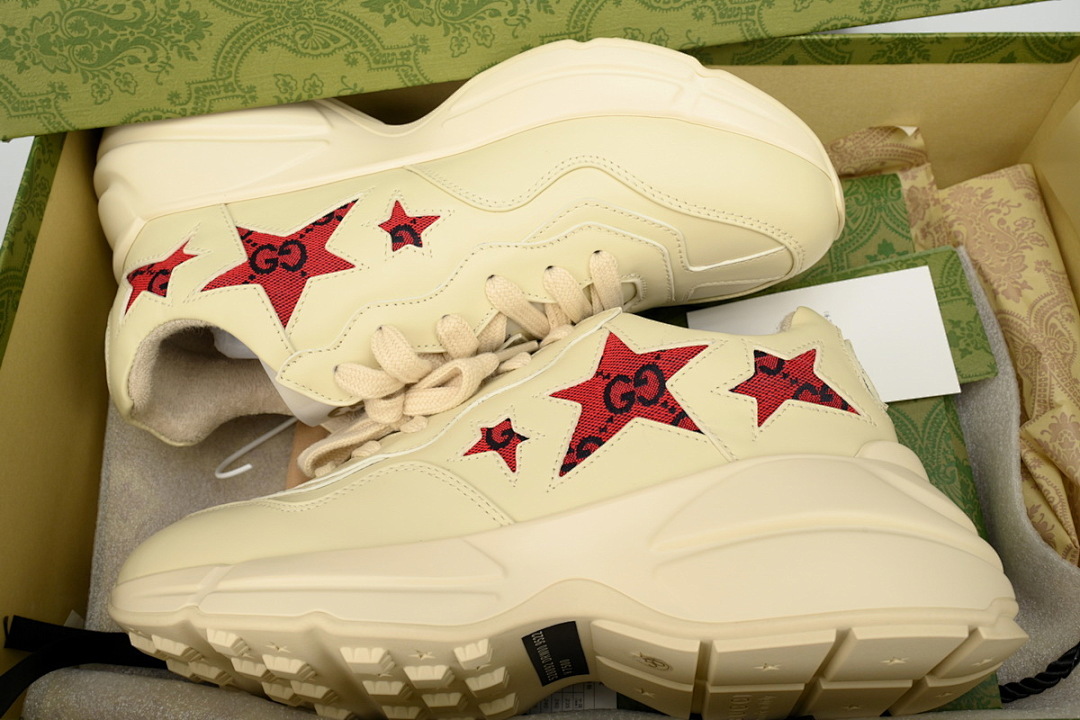 FC God Batch Gucci Rhyton Beige & Red Star Sneakers