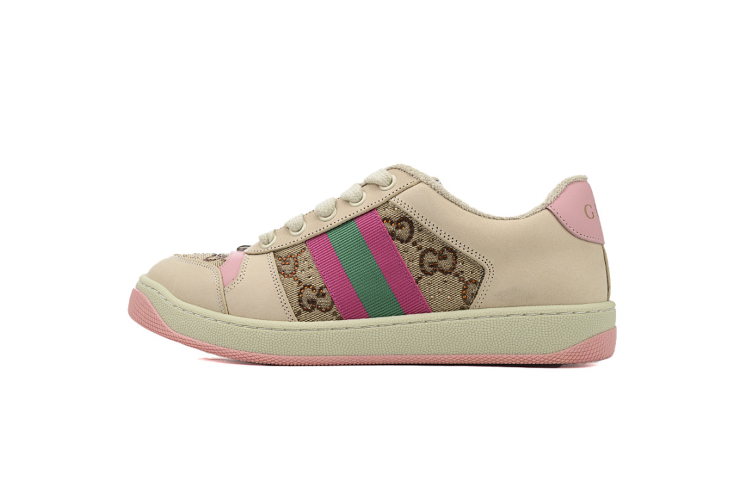 FC God Batch Gucci Screener GG Canvas Low-Top Sneakers, Beige with Blue-Orange 