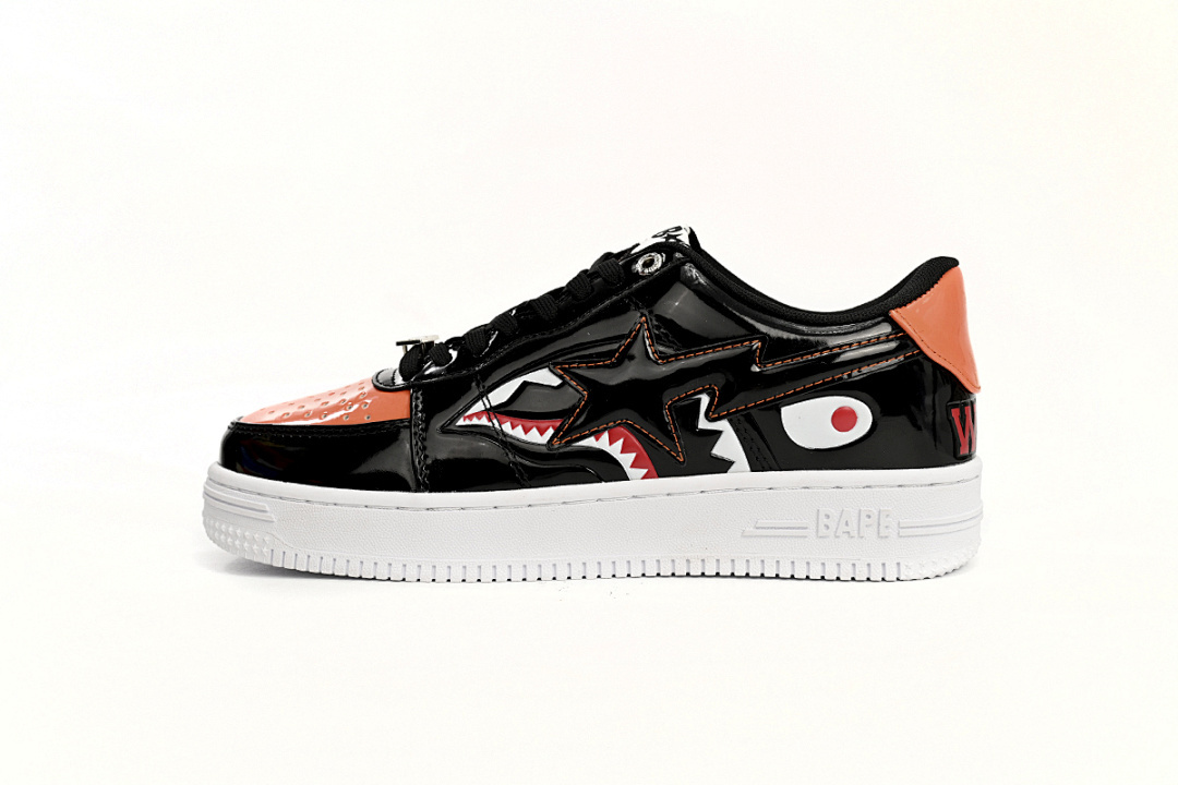 A Bathing Ape Bape Sta Low Orange Shark 1H30-191-005 