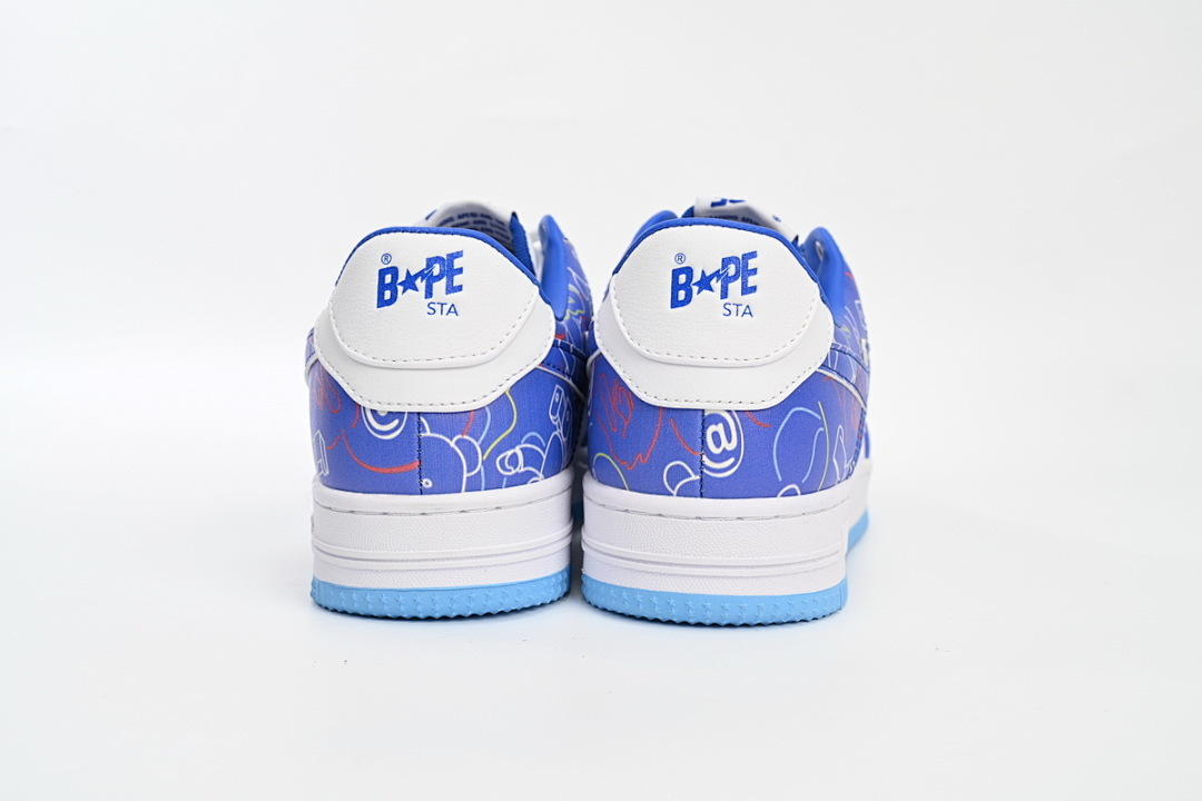  A Bathing Ape Bape Sta Low Black Blue Color Spray Painting 1H73 191 913