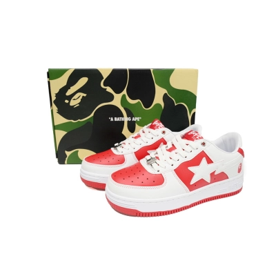 A Bathing Ape Bape Sta Low Red And White OZXSH W291 328  02