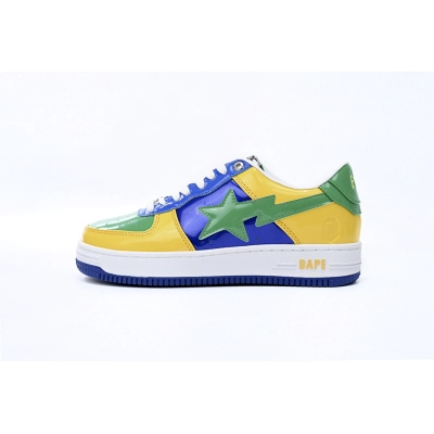  A Bathing Ape Bape Sta Low Black Yellow Green Orchid 1180 191 004 01