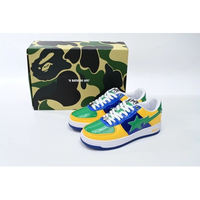  A Bathing Ape Bape Sta Low Black Yellow Green Orchid 1180 191 004 02