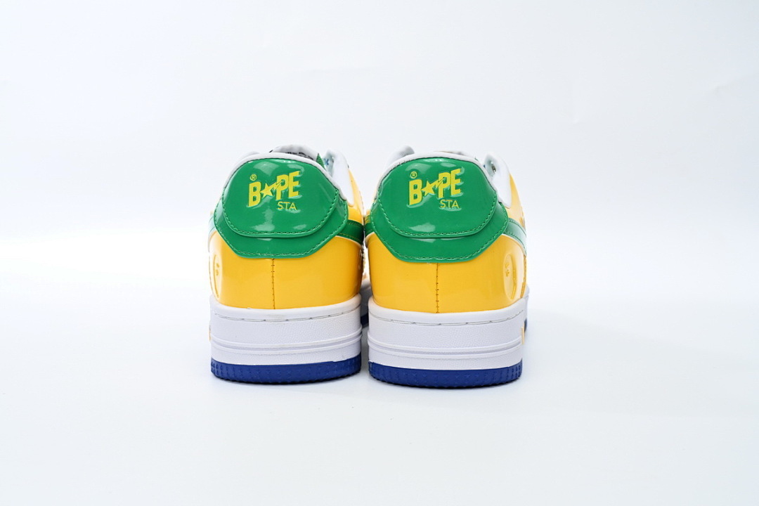  A Bathing Ape Bape Sta Low Black Yellow Green Orchid 1180 191 004